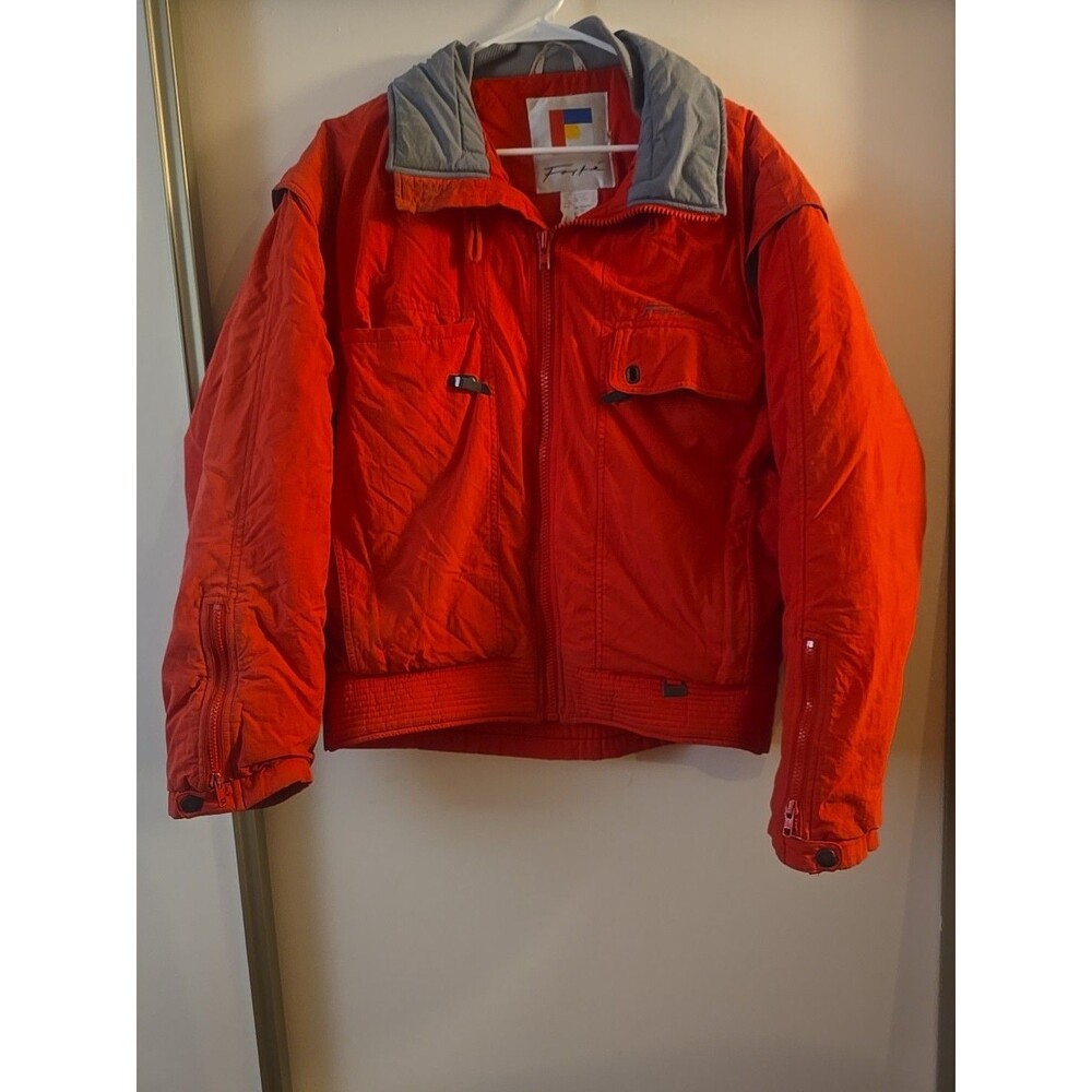 Vtg Forte Italian Ski Coat Jacket Red Mens M Duck Down Filling